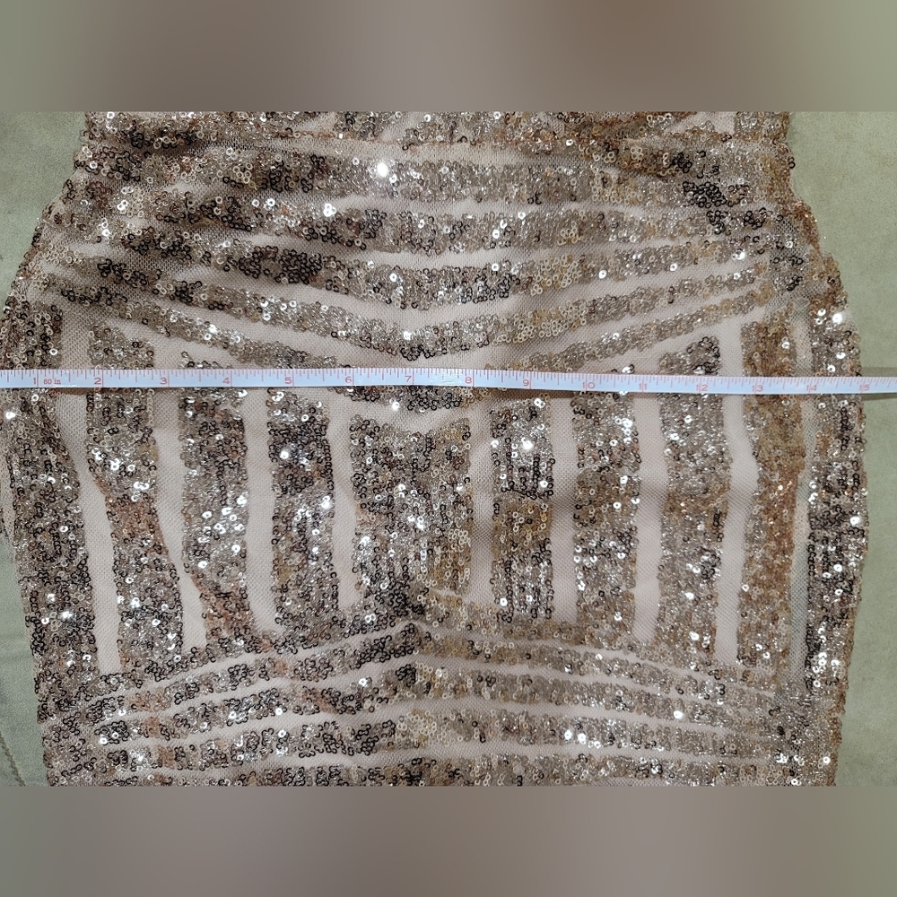NWOT Rose Gold Sequin Dress - Picture 11 of 12